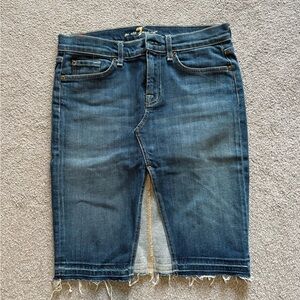 7 For All Mankind Blue Jean Skirt